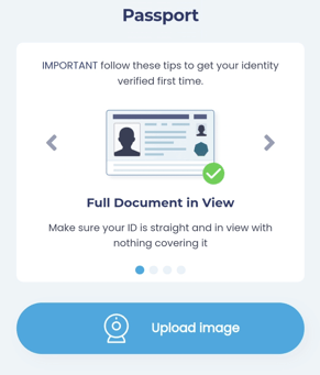 Candidate upload pic of passport
