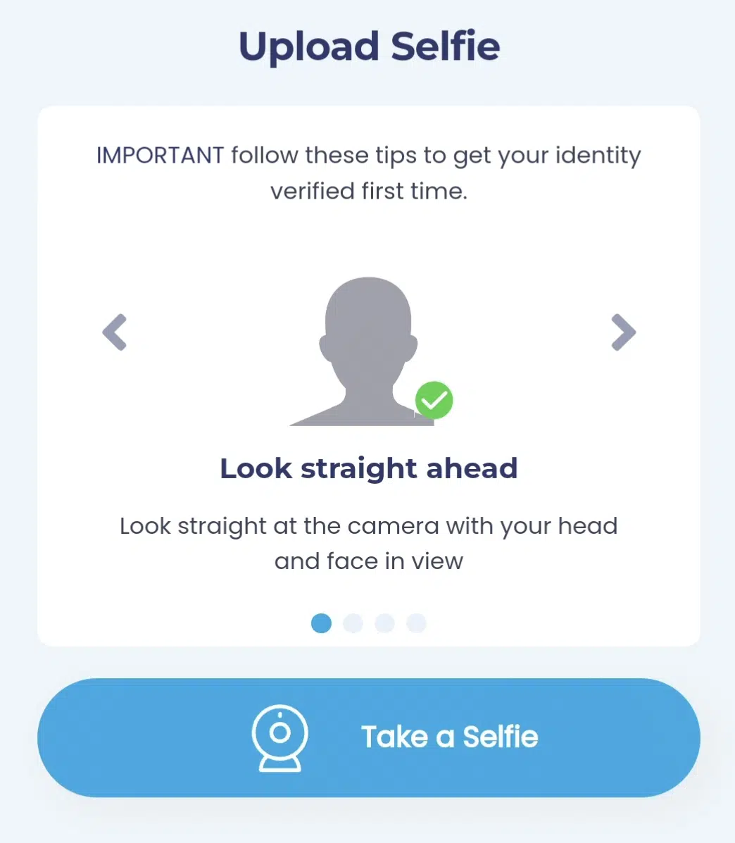 Candidate upload selfie